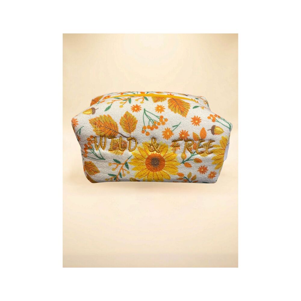 Handmade Fall Boxy Bag – “Wild & Free” Sunflowers & Acorns